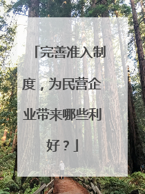 完善准入制度，为民营企业带来哪些利好？