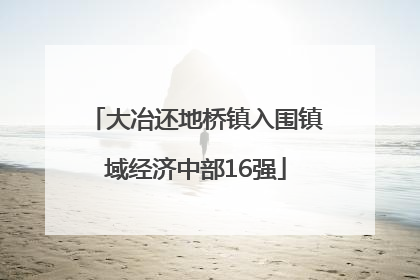 大冶还地桥镇入围镇域经济中部16强