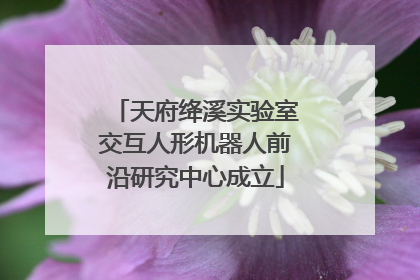 天府绛溪实验室交互人形机器人前沿研究中心成立