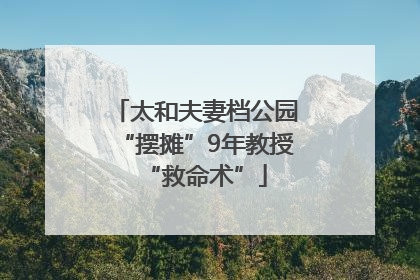 太和夫妻档公园“摆摊”9年教授“救命术”
