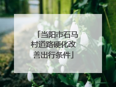 当阳市石马村道路硬化改善出行条件