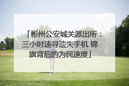 彬州公安城关派出所：三小时速寻遗失手机 锦旗背后的为民速度
