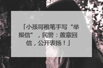 小孩哥稚笔手写“举报信”，民警：盖章回信，公开表扬！