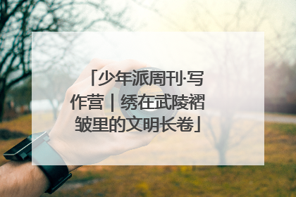 少年派周刊·写作营｜绣在武陵褶皱里的文明长卷