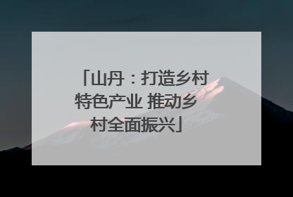 山丹：打造乡村特色产业 推动乡村全面振兴