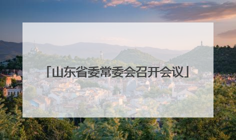 山东省委常委会召开会议