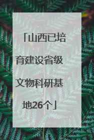 山西已培育建设省级文物科研基地26个