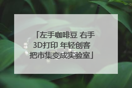左手咖啡豆 右手3D打印 年轻创客把市集变成实验室