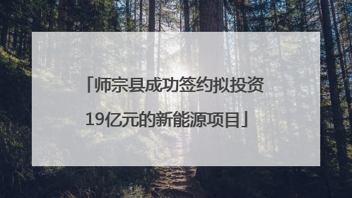 师宗县成功签约拟投资19亿元的新能源项目