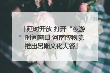 延时开放 打开“夜游”时间窗口 河南博物院推出暑期文化大餐