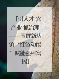 引人才 兴产业 抓治理——玉屏新店镇“红色动能”赋能强村富民