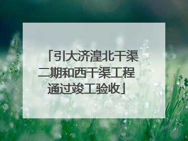 引大济湟北干渠二期和西干渠工程通过竣工验收