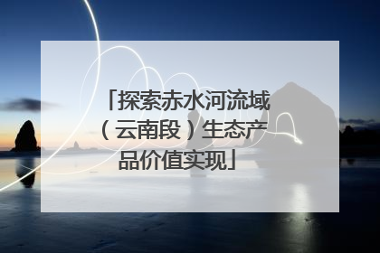 探索赤水河流域（云南段）生态产品价值实现
