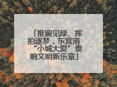 推窗见绿、挥拍逐梦，东营港“小城大爱”奏响文明新乐章