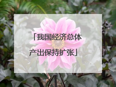 我国经济总体产出保持扩张