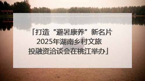 打造“避暑康养”新名片 2025年湖南乡村文旅投融资洽谈会在桃江举办
