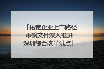 拓宽企业上市路径 重磅文件深入推进深圳综合改革试点