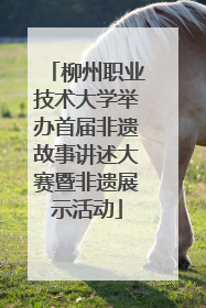 柳州职业技术大学举办首届非遗故事讲述大赛暨非遗展示活动