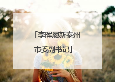 李晖履新泰州市委副书记