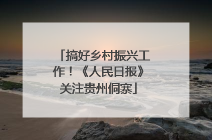 搞好乡村振兴工作！《人民日报》关注贵州侗寨