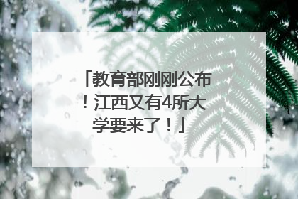 教育部刚刚公布！江西又有4所大学要来了！