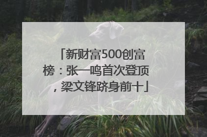 新财富500创富榜：张一鸣首次登顶，梁文锋跻身前十