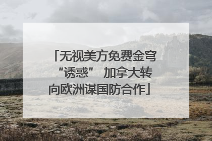 无视美方免费金穹“诱惑” 加拿大转向欧洲谋国防合作