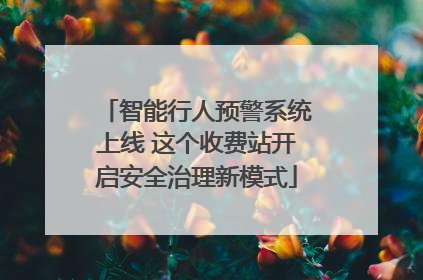 智能行人预警系统上线 这个收费站开启安全治理新模式