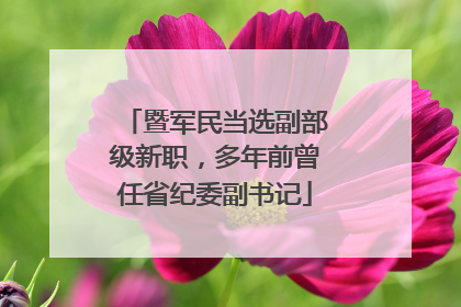 暨军民当选副部级新职，多年前曾任省纪委副书记