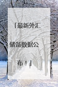最新外汇储备数据公布！