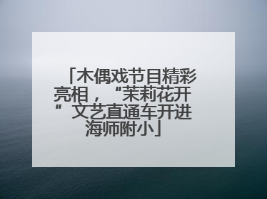 木偶戏节目精彩亮相，“茉莉花开”文艺直通车开进海师附小