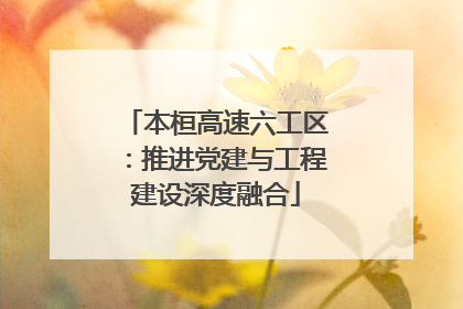 本桓高速六工区：推进党建与工程建设深度融合