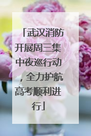 武汉消防开展周三集中夜巡行动，全力护航高考顺利进行