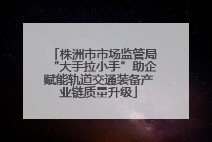 株洲市市场监管局“大手拉小手”助企赋能轨道交通装备产业链质量升级
