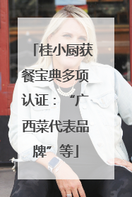 桂小厨获餐宝典多项认证：“广西菜代表品牌”等