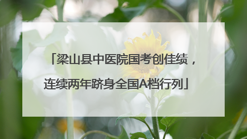 梁山县中医院国考创佳绩，连续两年跻身全国A档行列