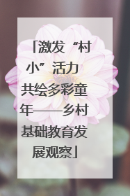 激发“村小”活力 共绘多彩童年——乡村基础教育发展观察