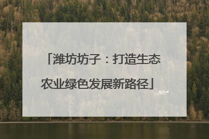 潍坊坊子：打造生态农业绿色发展新路径