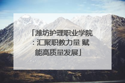 潍坊护理职业学院：汇聚职教力量 赋能高质量发展