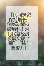 民间投资保持增长 创新动能持续增强！河北民营经济发展实现“量”“质”双提升