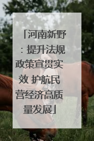 河南新野：提升法规政策宣贯实效 护航民营经济高质量发展