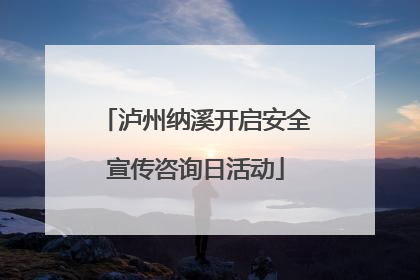 泸州纳溪开启安全宣传咨询日活动