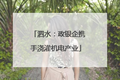 泗水：政银企携手浇灌机电产业