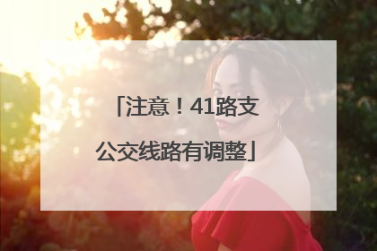 注意！41路支公交线路有调整