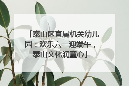 泰山区直属机关幼儿园：欢乐六一迎端午，泰山文化润童心