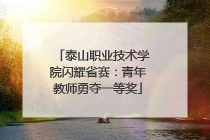 泰山职业技术学院闪耀省赛：青年教师勇夺一等奖