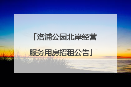 洛浦公园北岸经营服务用房招租公告