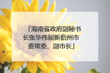 海南省政府副秘书长张华伟履新儋州市委常委、副市长