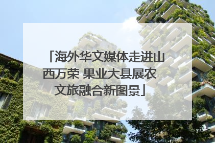 海外华文媒体走进山西万荣 果业大县展农文旅融合新图景