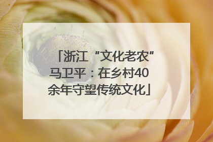 浙江“文化老农”马卫平：在乡村40余年守望传统文化
